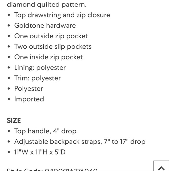 Jill &Ally quilted backpack - Picture 5 of 5